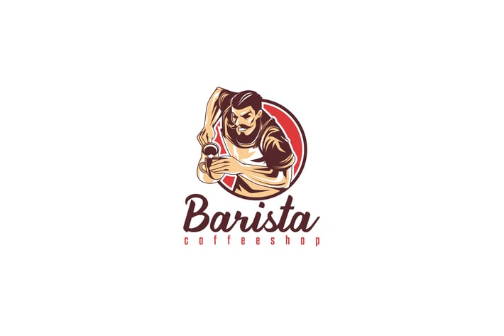 Barista Cafe Logo Template