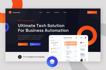 Tech Hero Header Template