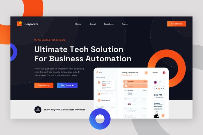Tech Hero Header Template