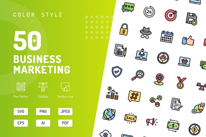 Business Marketing Color Icons