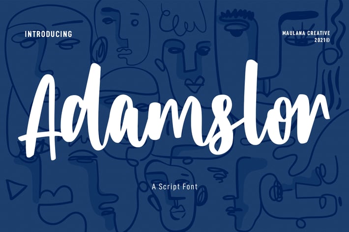 Adamslor Handwritten Script Font