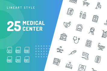 Medical Center Line Icons