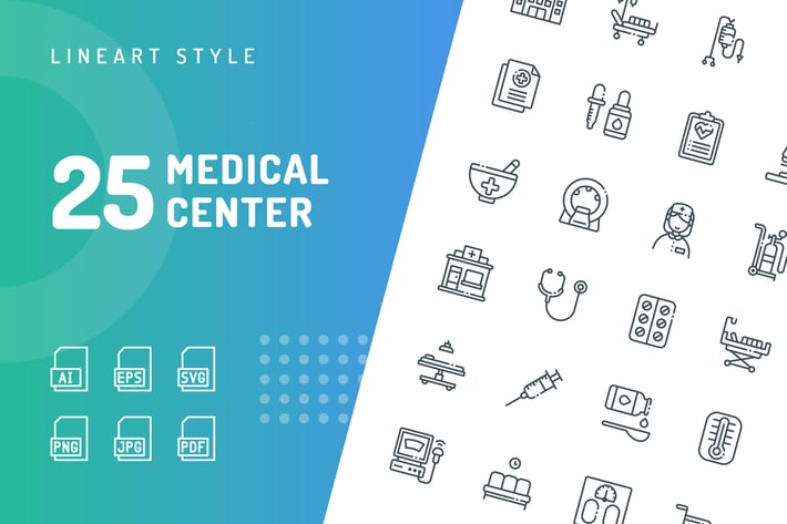 Medical Center Line Icons