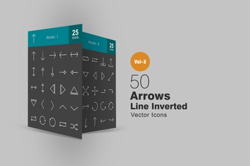 50 Arrows Line Inverted Icons