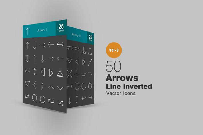 50 Arrows Line Inverted Icons