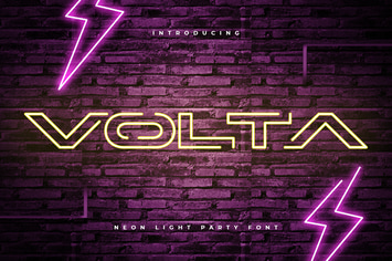 VOLTA - Neon Light Party Font