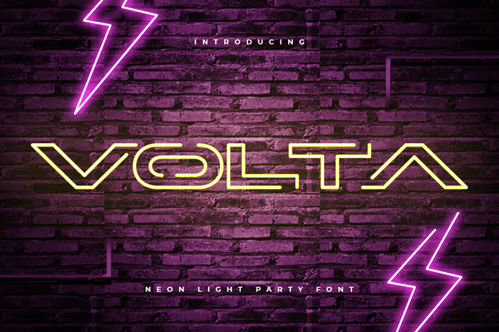 VOLTA - Neon Light Party Font