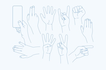 vector set Hands Icons - Illustration