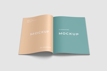 A4 Magazine Mockup Front View