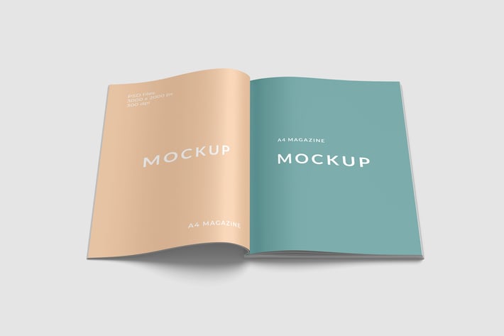 A4 Magazine Mockup Front View