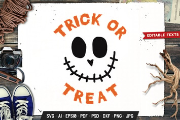 Trick or Treat Halloween Logo Retro Vector Badge