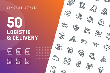 Logistic Delivery Line Icons