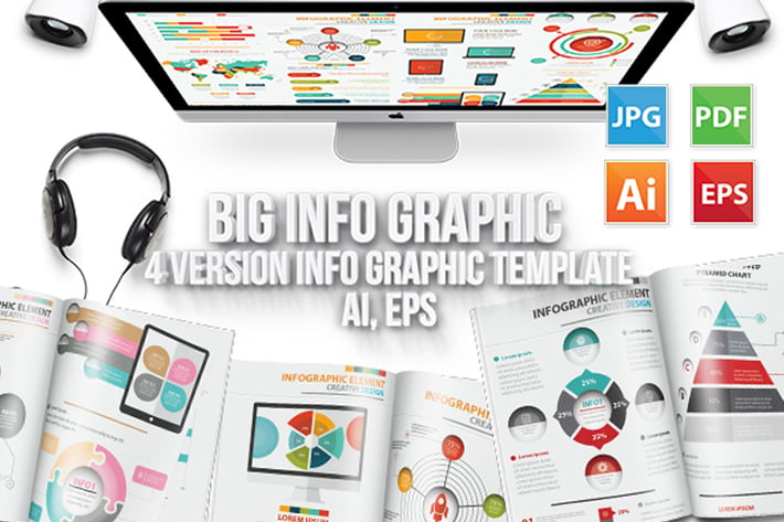 Big Info Graphic Elements Design 4 Version