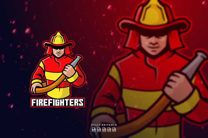 Firefighters Mascot Logo