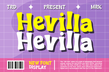 Hevilla - Y2k Display Font