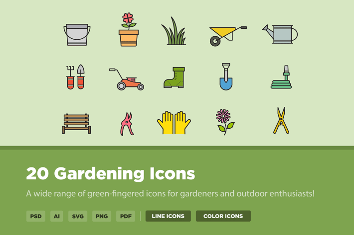 20 Gardening Icons