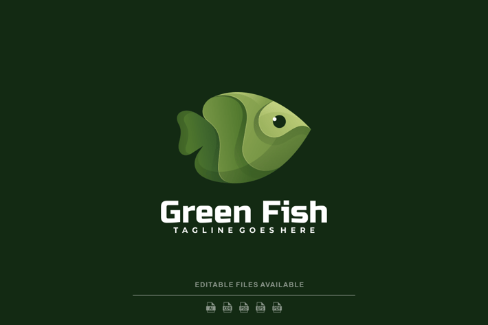 Green Fish Gradient Logo
