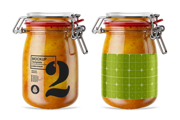 Vintage Orange Jam Jar Mockup
