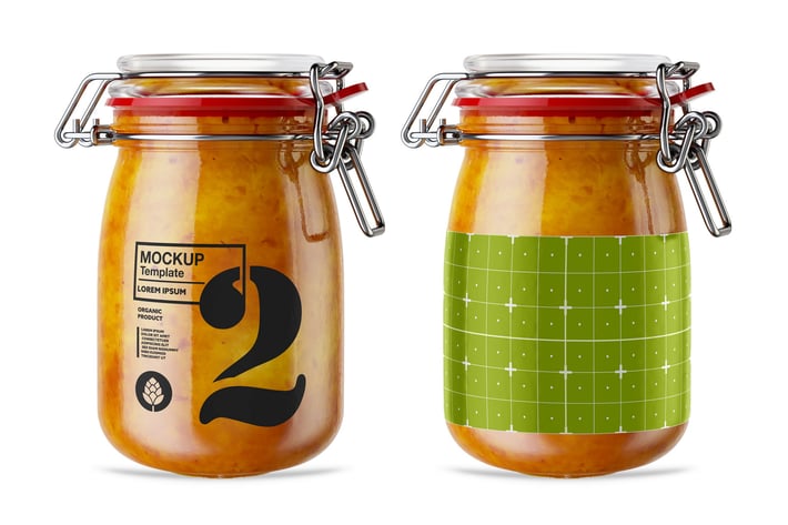 Vintage Orange Jam Jar Mockup