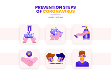 Prevention Steps of Coronavirus Illustration