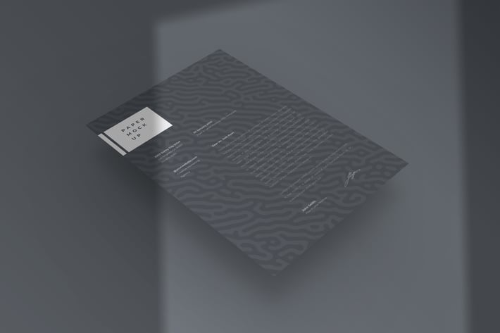 A4 Paper Mockup PSD Template with Shadow Overlay