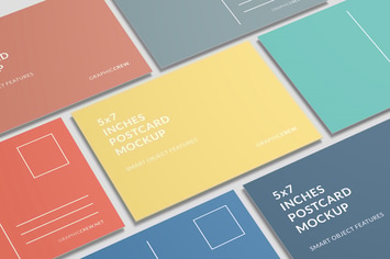 7x5 Inches Closeup Postcard Mockup