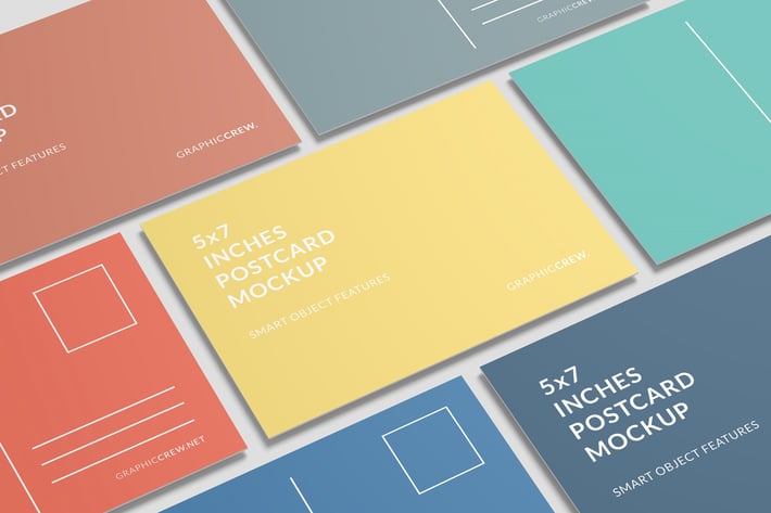 7x5 Inches Closeup Postcard Mockup