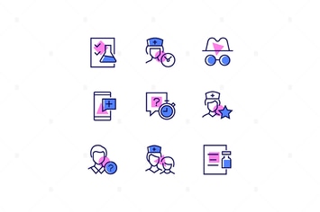 Digital Medicine - Line Design Style Icons Set