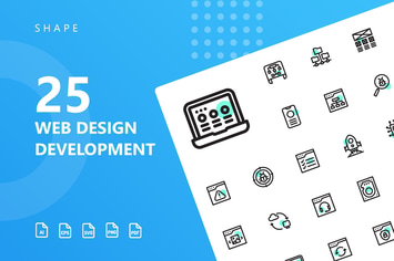 Web Design Development Shape Icons 