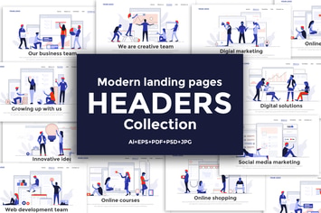Landing page template on various topics