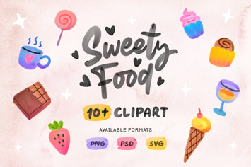 10+ Sweety Food Clipart Illustrations