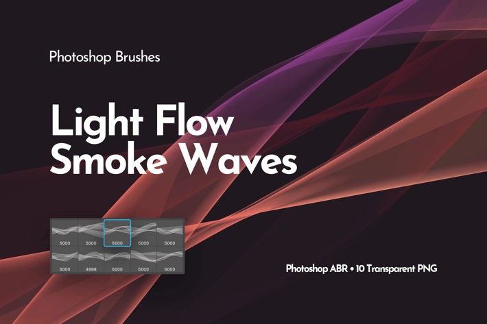 Light Smoke Waves Photoshop Brushes