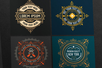 Set of 4 vintage logos ready for packing