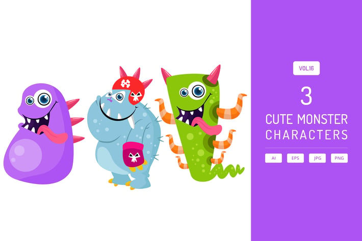 Cute Monster Characters Vol.16