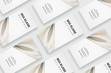 Business card with beige pattern
