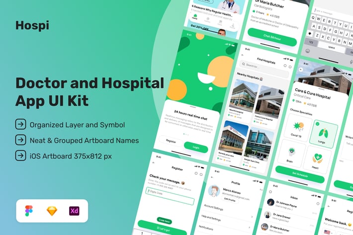 Hospi - Doctor and Hospital App UI Kit