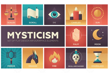 Mysticism - flat design infographics elemens