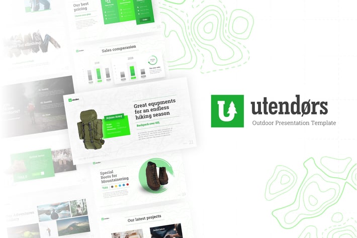 Utendors Outdoor Equipment PowerPoint Template