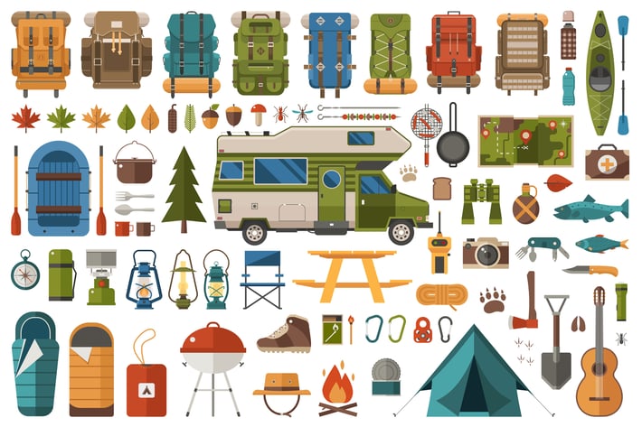 Camping and Hiking Design Elements