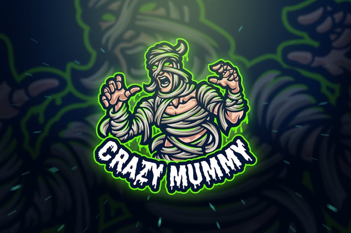 Crazy Mummy Sport and Esport Logo Template