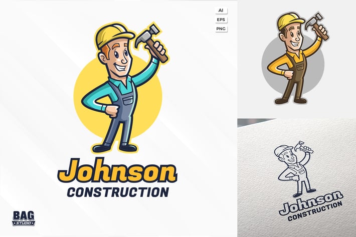 Constructor Mascot Logo Template