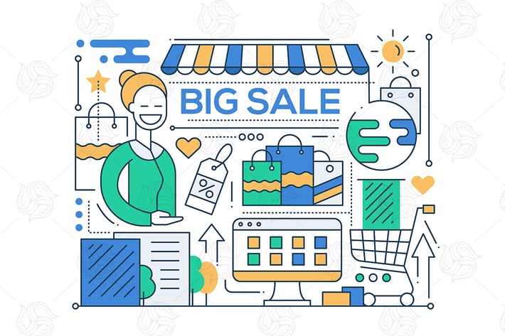 Big Sale - line design composition