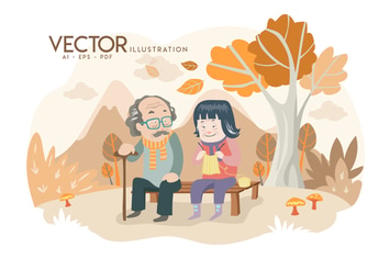 OLD AGE - Vector Illustration