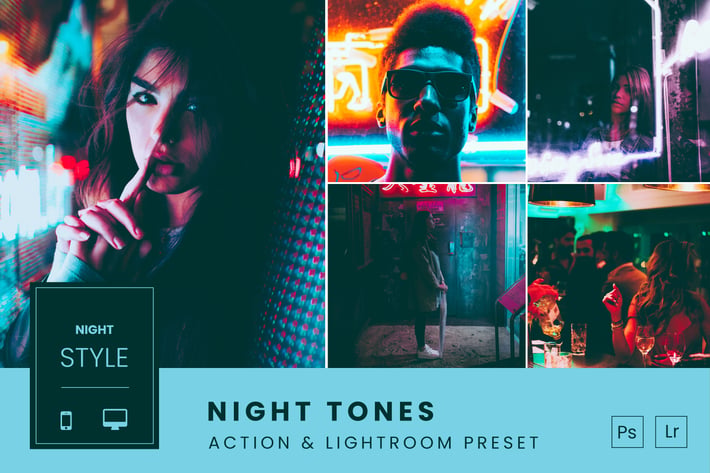 Night Tones Action & Lightroom Preset