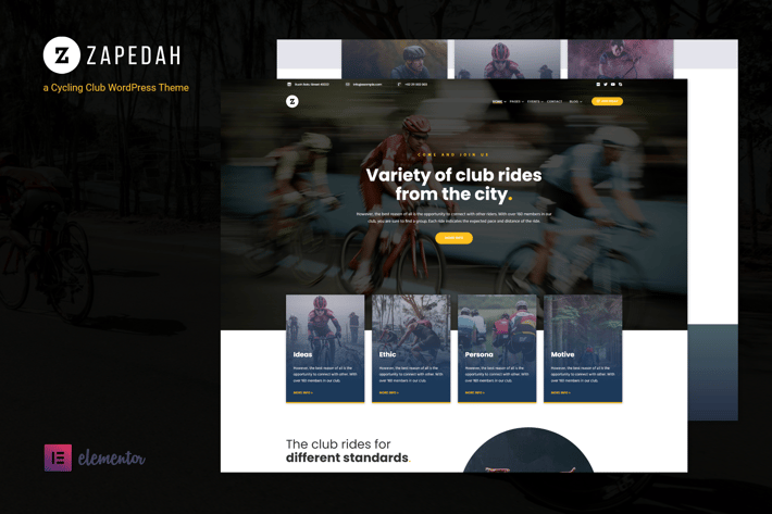 Zapedah - Cycling Club WordPress Theme 