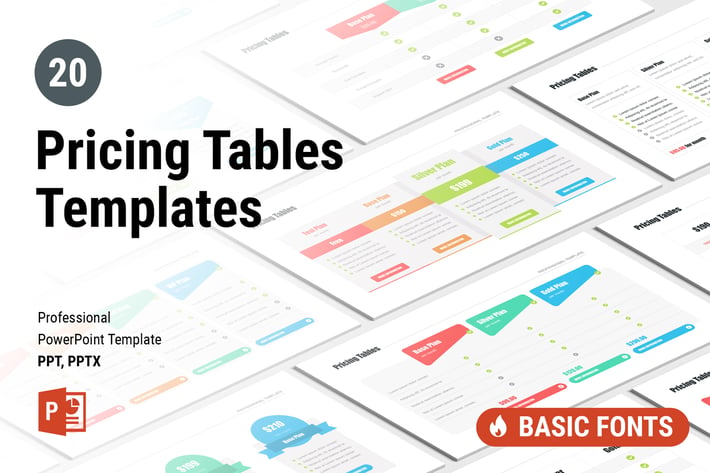 20 Pricing Tables PowerPoint Templates