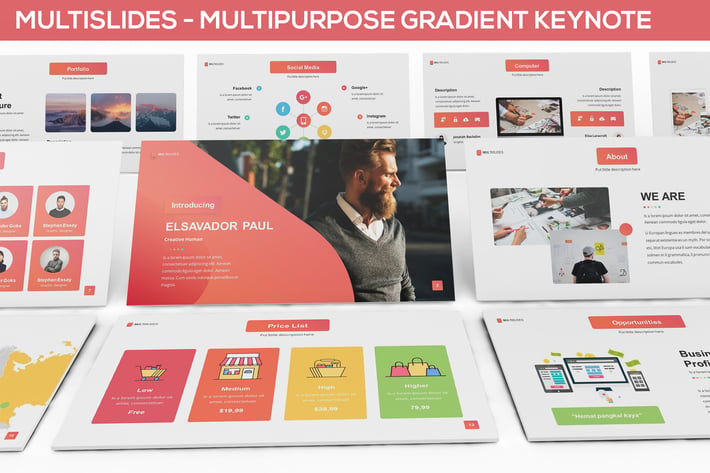 MultiSlides - Multipurpose Gradient Keynote