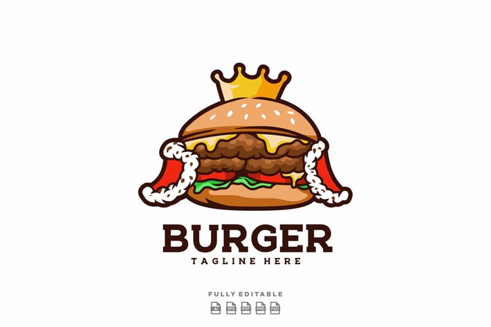 King Burger Logo Template