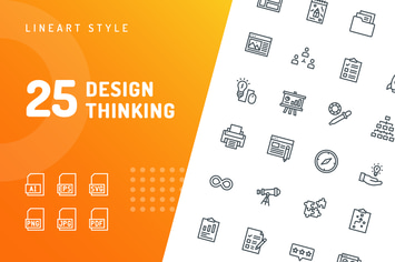 Design Thinking Line Icons