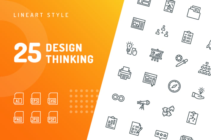 Design Thinking Line Icons